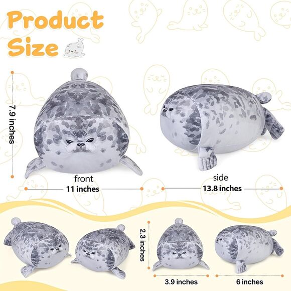 KMUYSL Plush Mommy Stuffed Animal With 4 Babies in Her Tummy Seal Toys - Picture 3 of 6